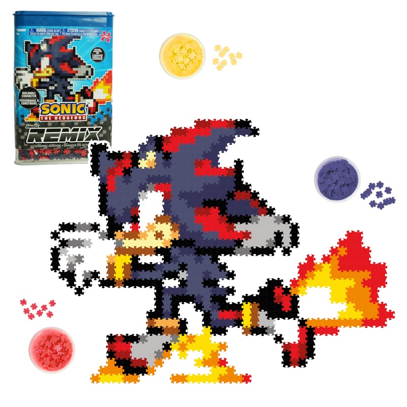 Jixelz Remix Sonic The Hedgehog Craft Kit - Running Shadow - No Heat Or Glue Required - Stem Building Toys - Pixel Art For Bedroom Or College Dorm Room Decor - 700+ Pieces - Ages 8 Years And Up