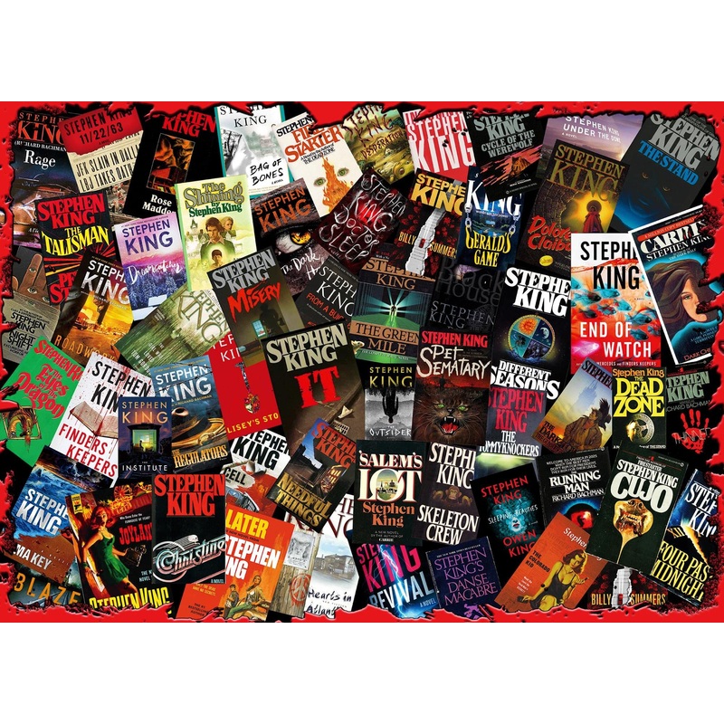King Of Horror Collage Puzzle For Adults Inspired By Stephen King | Difficult 1000 Piece Jigsaw Puzzle Toy | Interactive Brain Teaser For Game Night | 28 X 20 Inches