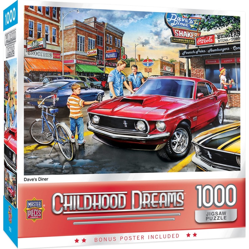Masterpieces 1000 Piece Jigsaw Puzzle For Adults, Family, Or Youth - Dave'S Diner - 19.25'X26.75'
