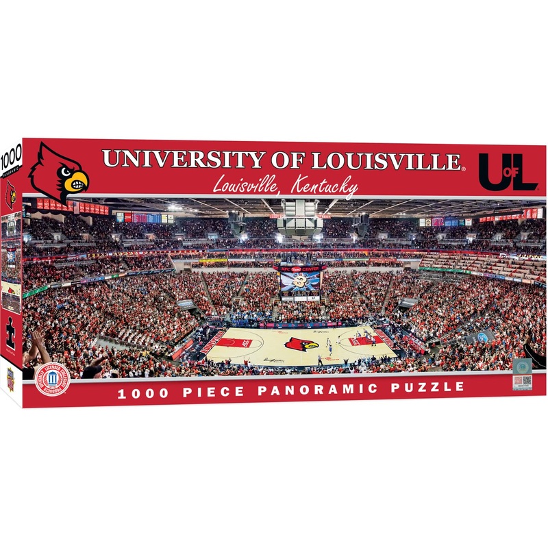 Masterpieces 1000 Piece Sports Jigsaw Puzzle - Ncaa Louisville Cardinals Basketball Court Panoramic - 13'X39'
