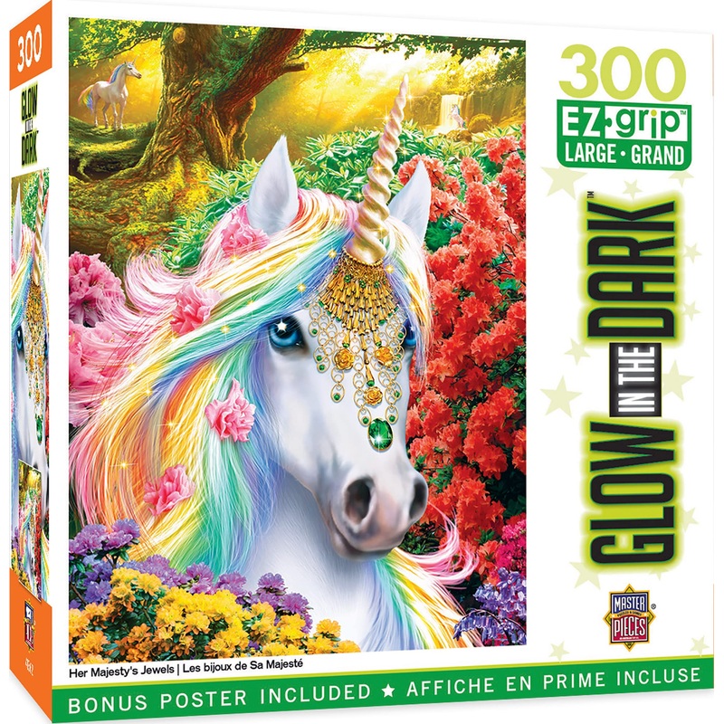 Masterpieces 300 Piece Ez Grip Glow In The Dark Jigsaw Puzzle - Her Majesty'S Jewels - 18'X24'