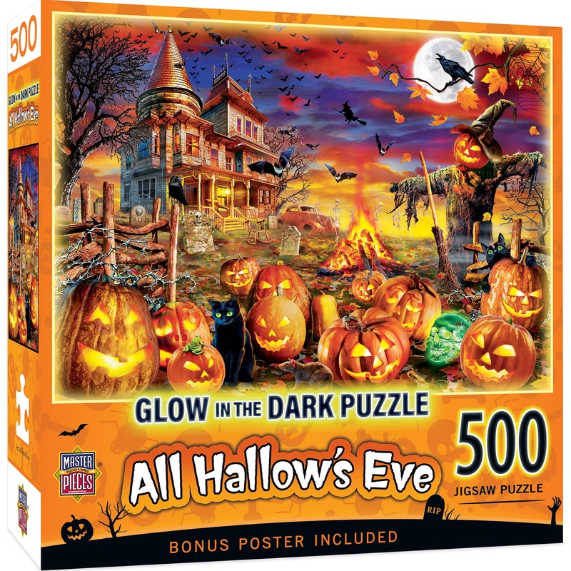 Masterpieces 500 Piece Glow In The Dark Halloween Jigsaw Puzzle - All Hallow'S Eve - 15'X21'