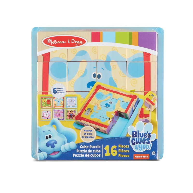 Melissa & Doug Blue'S Clues & You! Wooden Cube Puzzle (16 Pieces)