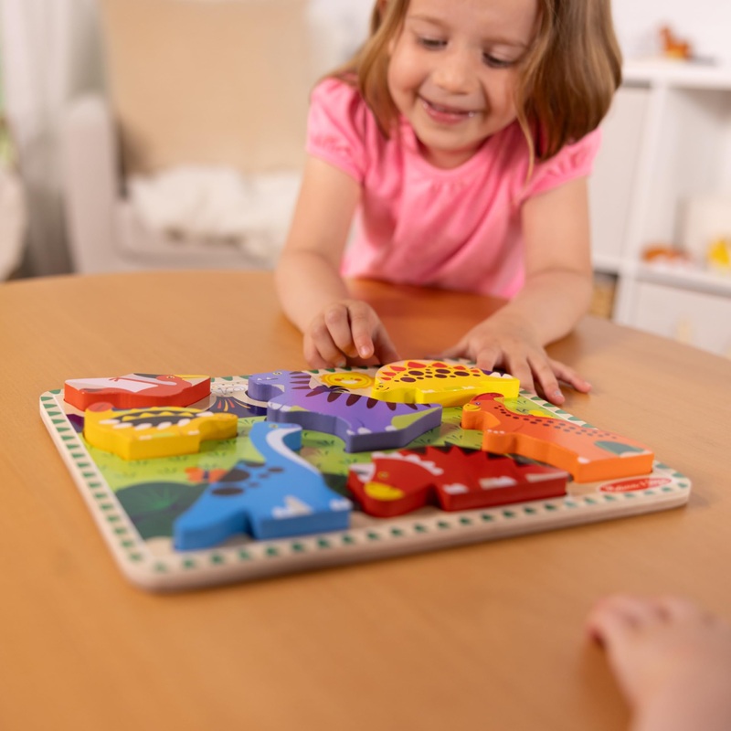 Melissa & Doug Dinosaur Wooden Chunky Puzzle (7 Pcs)