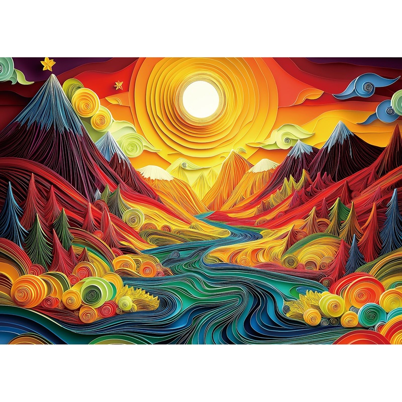 Miniwan 1000 Piece Jigsaw Puzzle For Adults, Canyon Sunset Landscape Hard Impossible Difficult Challenging Family Puzzle Perfect
