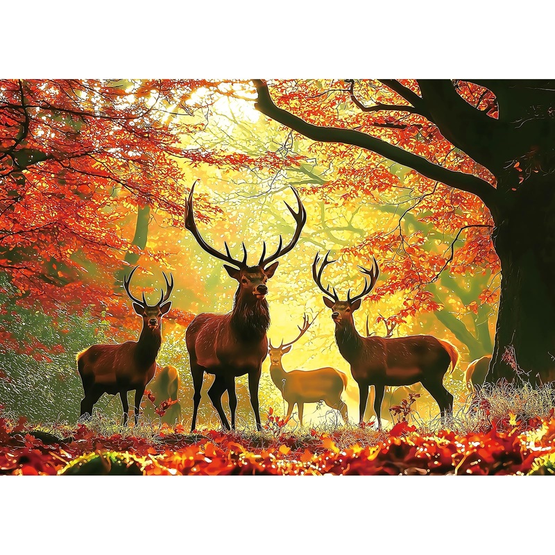 Miniwan 1000 Piece Jigsaw Puzzle For Adults, Impossible Hard Difficult Challenging Puzzles For Adults, Autumn Elk Nature Landsca