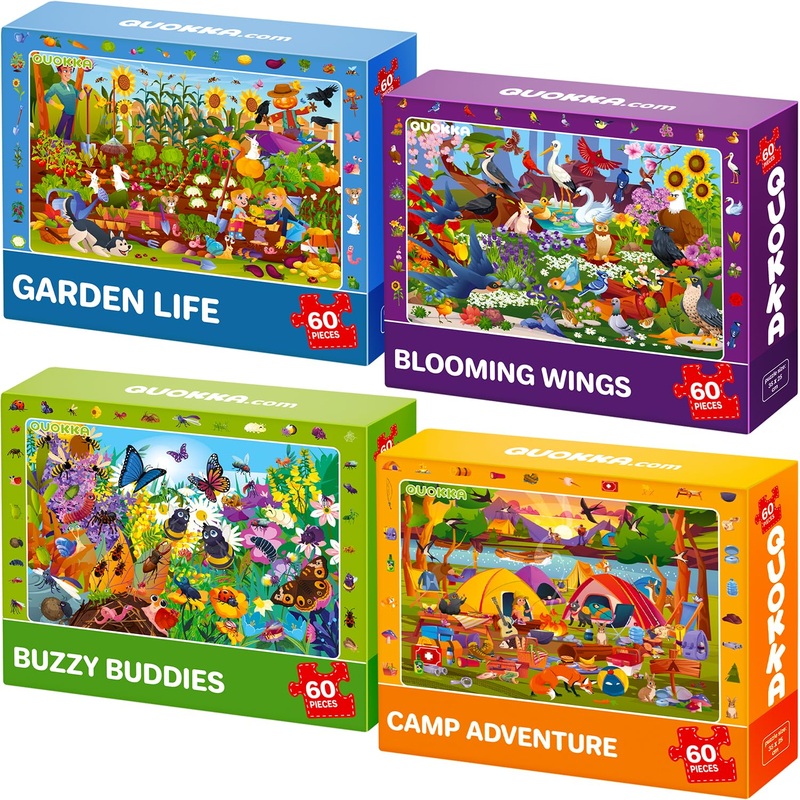 Quokka Puzzles For Kids Ages 4-6 - 4-Pack 60-Piece For Toddlers Ages 3-5 I Search & Find Kids Puzzles Ages 5-8 I Educational Lea
