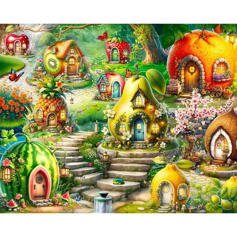 Springbok Fruitful Dream Village 500 Piece Jigsaw Puzzle For Adults