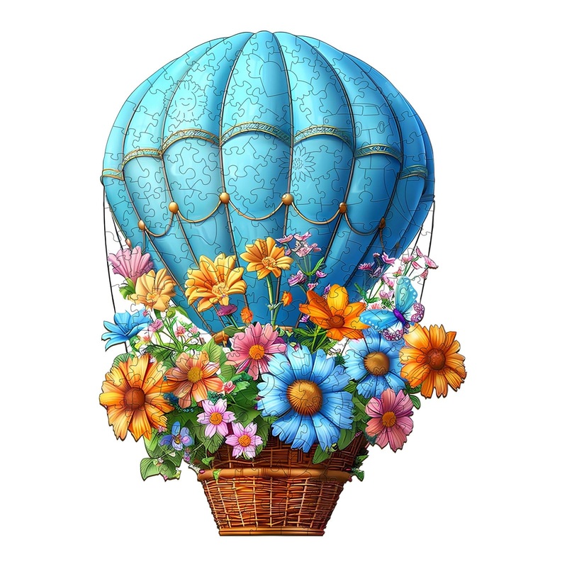 Valentines Day Gifts-Wooden Puzzles For Adults, Wooden Jigsaw Puzzles For Adults, Flying Flowers Unique Shaped Wood Puzzles Adul