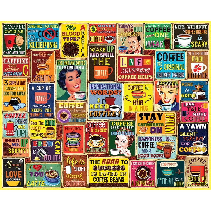 White Mountain Puzzles - I Love Coffee - 1000 Piece Jigsaw Puzzle For Adults