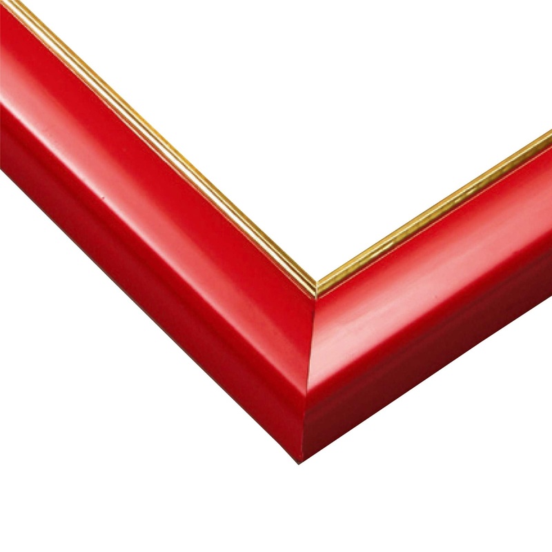 Wooden Jigsaw Panel Gold Line Shine Red (18.2Cm X 25.7Cm) 1 - Button (Japan Import)