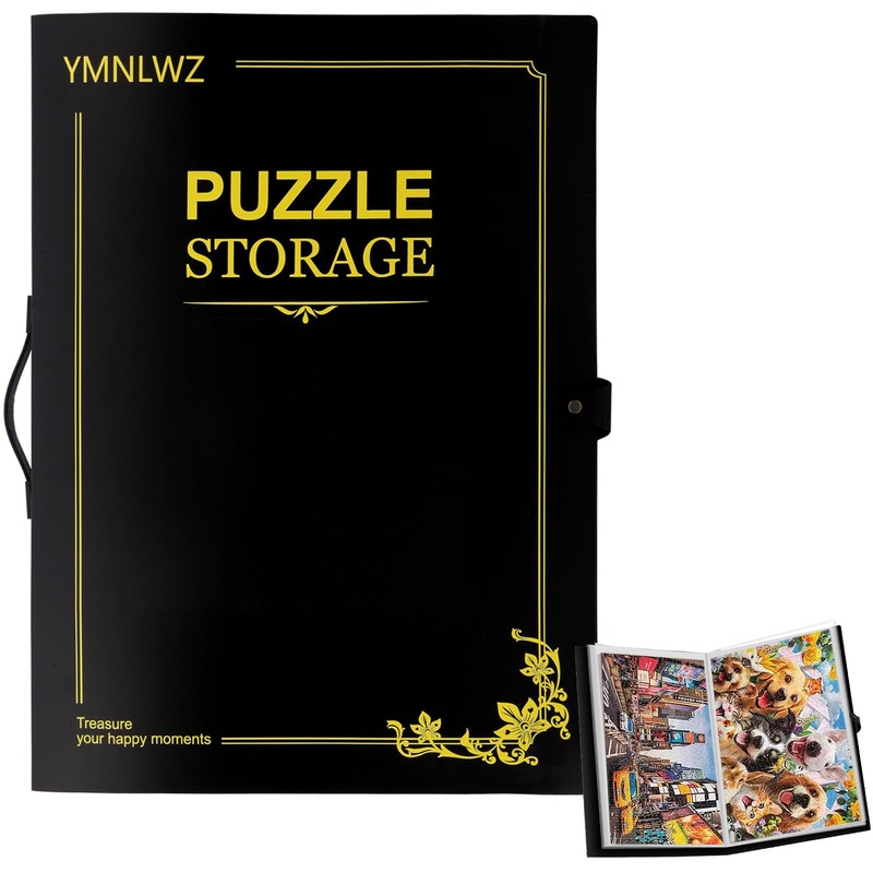Ymnlwz Puzzle Storage 1000 Pieces Large-Capacity Storage Puzzle, 20 Transparent Pockets, Portable, Dustproof And Stain-Proof, Su
