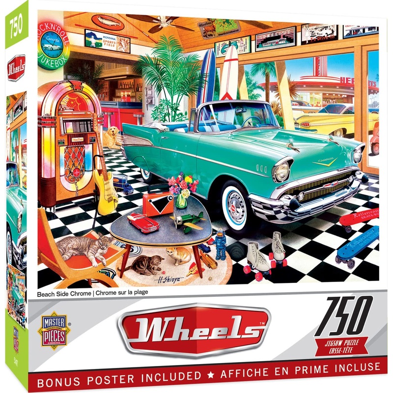 Masterpieces 32272: Wheels - Beach Side Chrome 750Pc Puzzle
