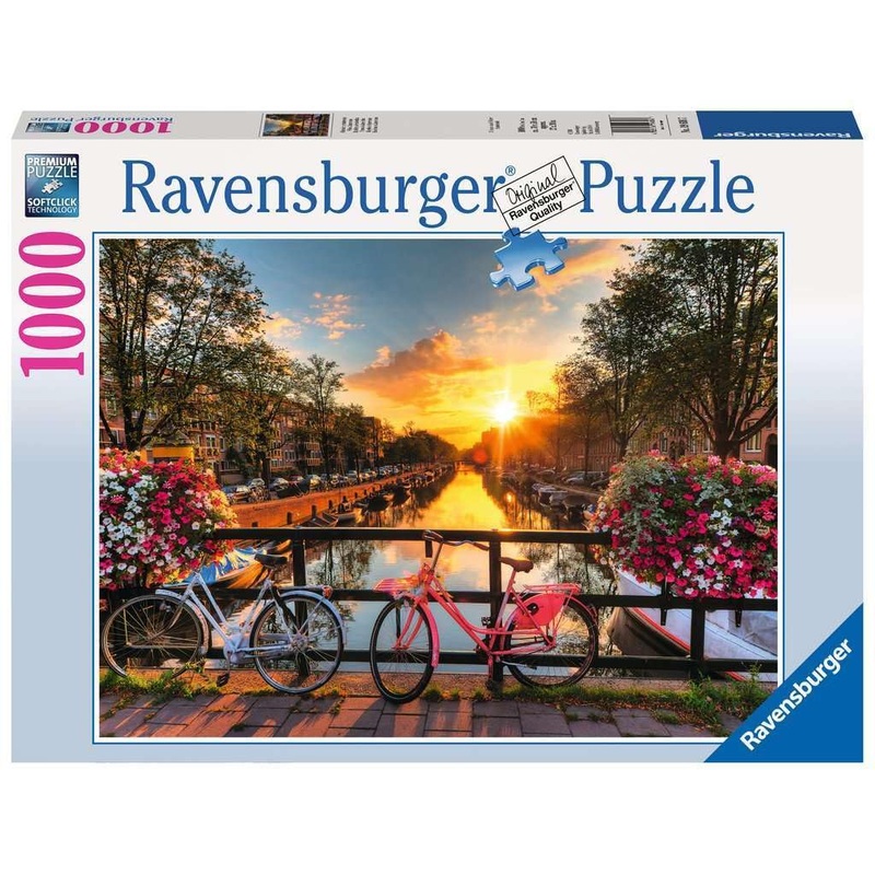 Ravensburger Bicycles In Amsterdam 1000 Piece Jigsaw Puzzle | Premium Quality | Unique Pieces | Softclick Technology | Ideal For Adults