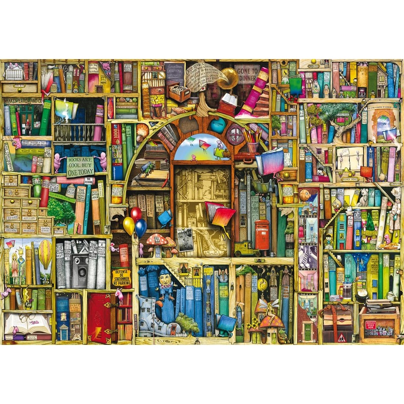 Ravensburger Bizarre Bookshop 2-1000 Piece Jigsaw Puzzle For Adults | Unique Piece Design | Softclick Technology Ideal Gift For Puzzle Enthusiasts