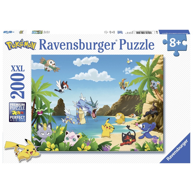 Ravensburger - Children'S Puzzle - Xxl 200 Piece Puzzle - Catch Them All! / Pokmon - Ages 8 And Up Puzzle - Thick And Durable Cardboard - Video Game - 12840
