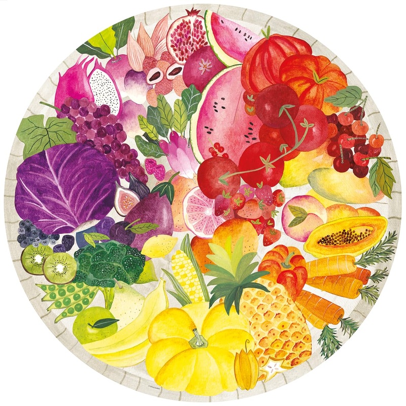 Ravensburger Circle Of Colors: Fruits And Vegetables 500 Piece Round Jigsaw Puzzle For Adults & Kids - Unique Softclick Technology | Vibrant Matte Finish | Sustainable Forest Materials