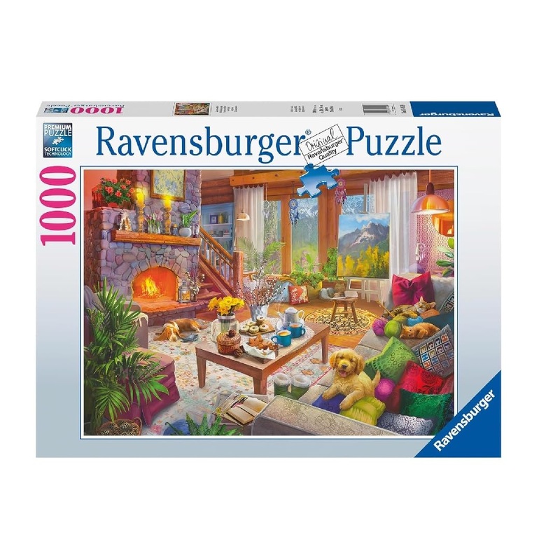 Ravensburger Cozy Cabin 1000-Piece Jigsaw Puzzle | Stress-Reducing Activity | Unique Softclick Technology | Perfect Family Fun | Fsc Certified