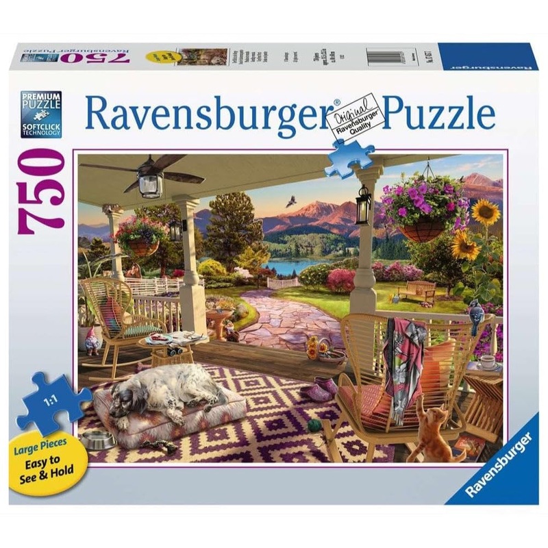 Ravensburger Cozy Front Porch 750 Piece Large Format Jigsaw Puzzle | Premium Quality | Unique Softclick Technology For An Enriching Experience