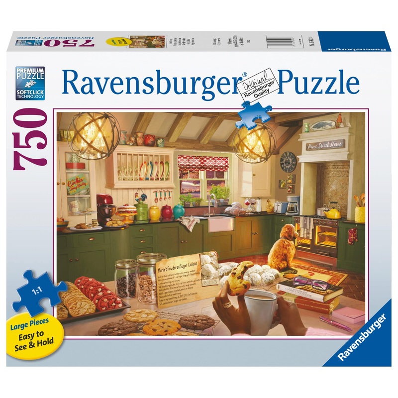 Ravensburger Cozy Kitchen 750 Piece Puzzle - Engaging Jigsaw Challenge | Unique Fit With Softclick Technology | Vibrant, Glare-Free Imagery | Ideal For Adults & Kids | Fsc Certified Eco-Friendly