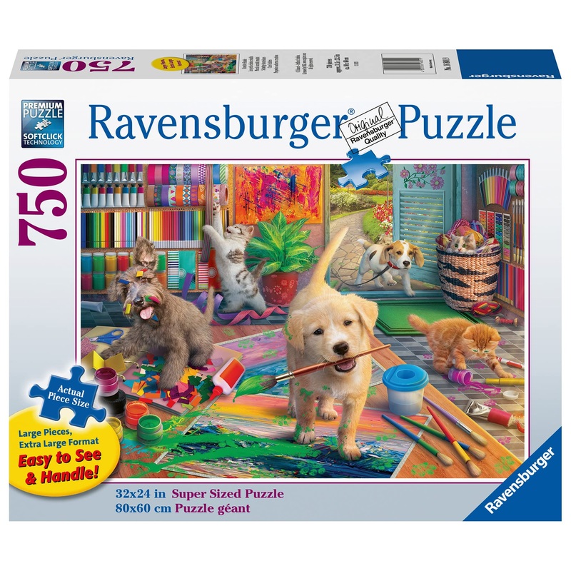 Ravensburger Cute Crafters - Large Format Jigsaw Puzzle For All Ages | 750 Unique Pieces | Softclick Technology Fsc Certified | Ideal For Brain Game & Educational Fun