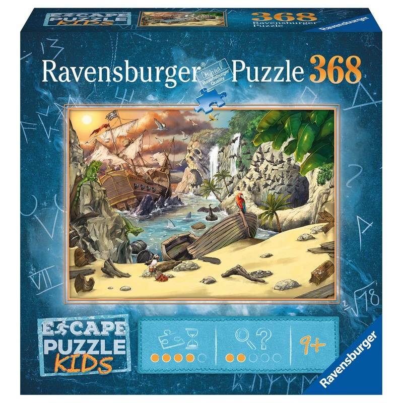Ravensburger Escape Kids Puzzle - PirateS Peril | 368 Piece Jigsaw Game For Kids | Engaging Storyline With Hidden Riddles | Quality Materials, Matte Finish | Fsc Certified, Climate Pledge Friendly