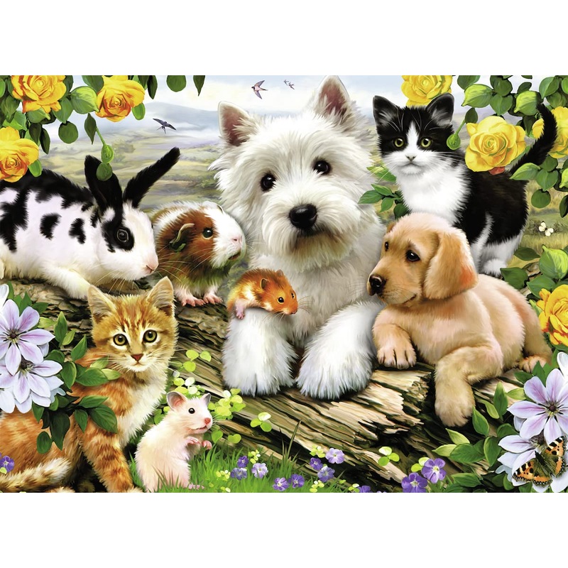 Ravensburger Happy Animal Buddies | 300-Piece Jigsaw Puzzle For Kids | Unique, Pieces | Fun & Educational Toy