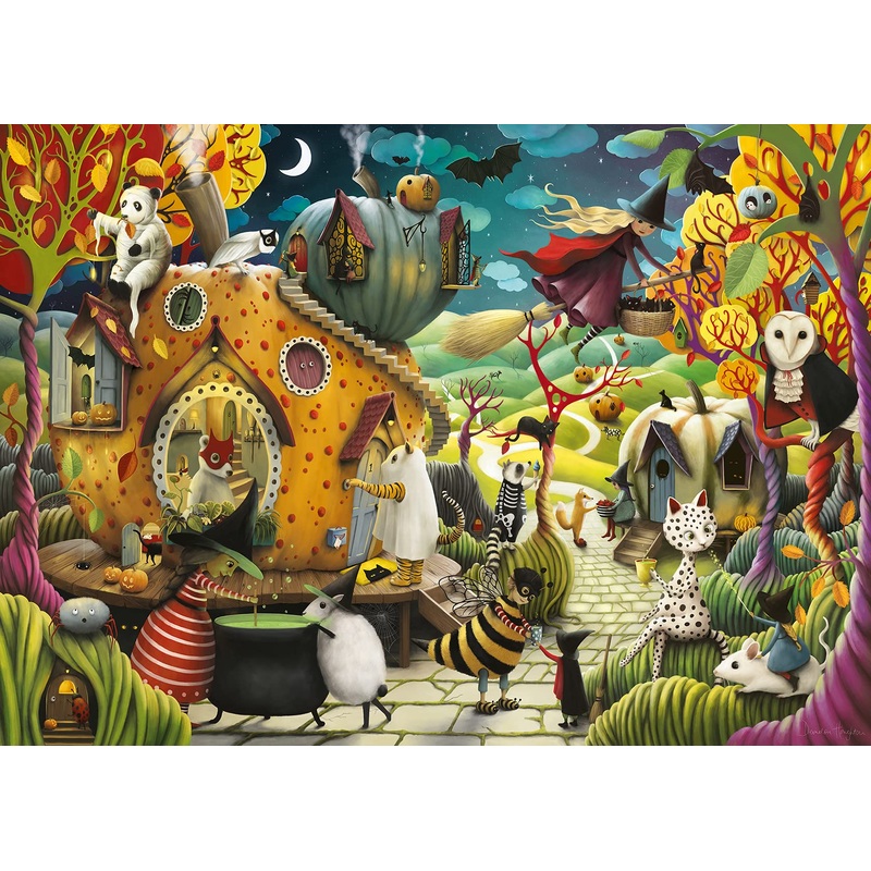 Ravensburger Happy Halloween 1000 Piece Jigsaw Puzzle For Adults - Enchanting Spooky Imagery | Unique Softclick Technology, Durable Pieces | Eco-Friendly Materials