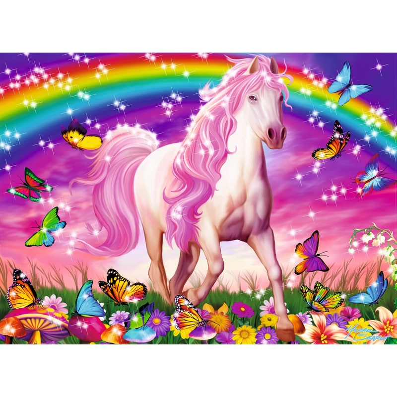 Ravensburger Horse Dreams Glitter Jigsaw Puzzle - 100 Unique Pieces | Perfect Interlock Fit | Vibrant, Glare-Free Design | Ideal For Kids Aged 4-8