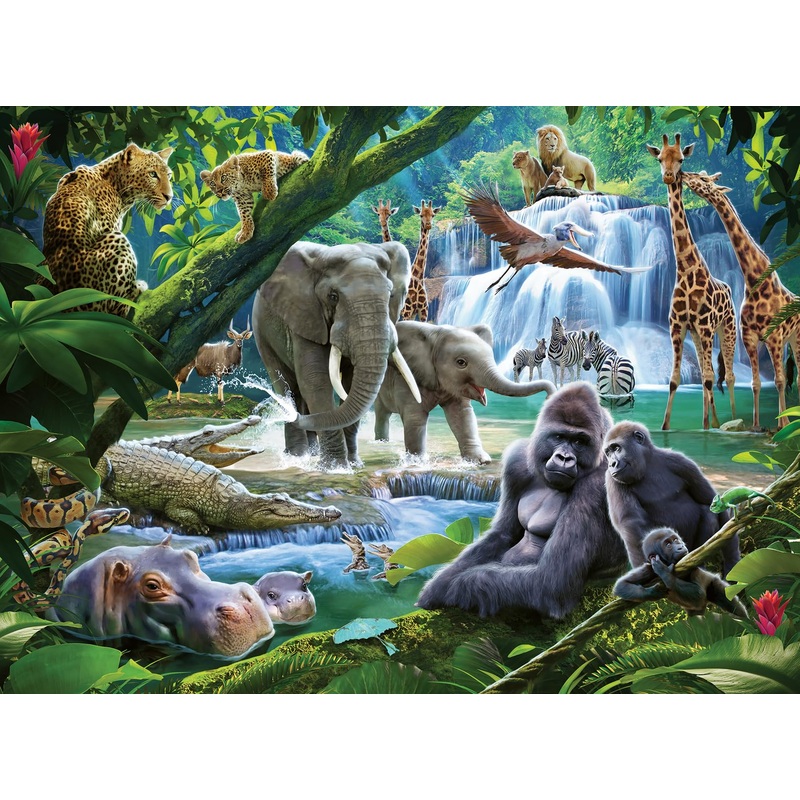 Ravensburger Jungle Animals 100 Piece Xxl Jigsaw Puzzle For Kids | Unique Interlocking Pieces | Durable And Glare-Free | Fsc-Certified Sustainable Toy
