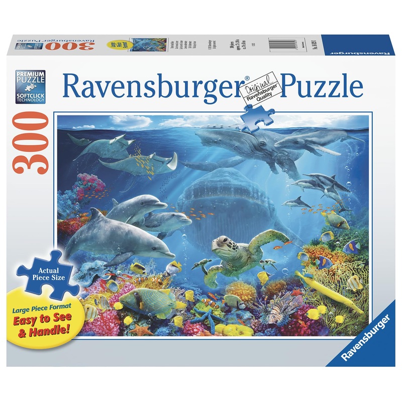 Ravensburger 'Life Underwater' Large Format Jigsaw Puzzle | 300 Unique Pieces | Softclick Technology Ideal For Kids And Adults | Fsc-Certified
