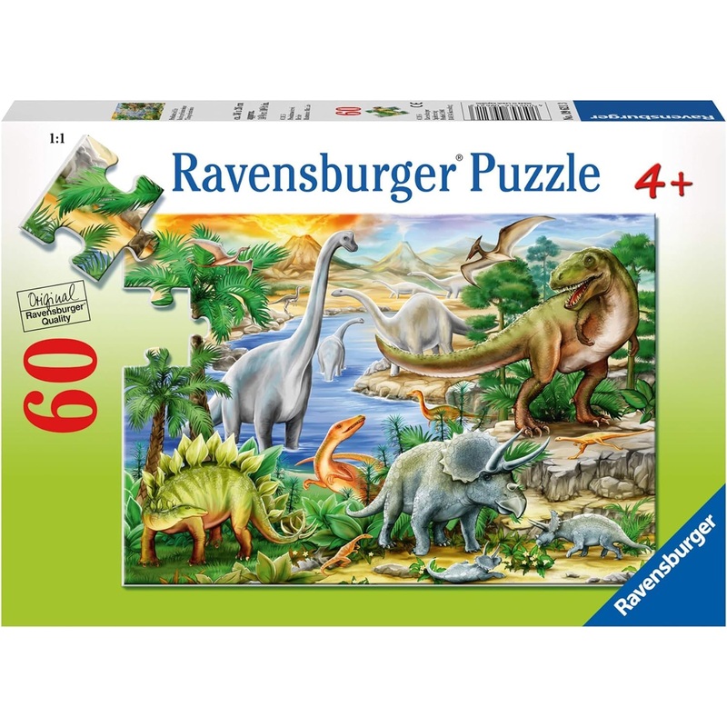 Ravensburger Prehistoric Life Puzzle - 60 Piece Durable Jigsaw Puzzle For Kids | Unique Puzzle Pieces | Enhances Concentration & Creativity | Eco-Friendly - Fsc Certified