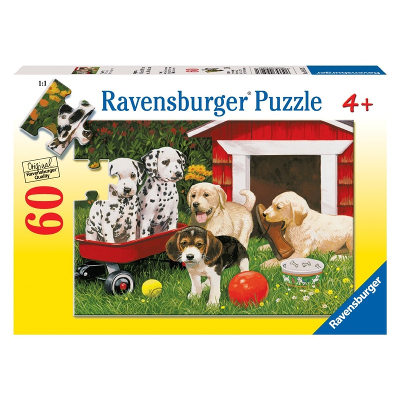 Ravensburger Puppy Party | 60-Piece Jigsaw Puzzle For Kids | Unique, Pieces | Enhances Concentration And Creativity | Ideal Gift For Birthdays And Holidays