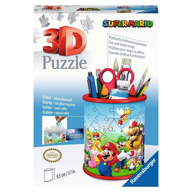 Ravensburger Super Mario Brothers Pencil Pot 3D Jigsaw Puzzles For Kids Age 6 Years Up - 54 Pieces - No Glue Required