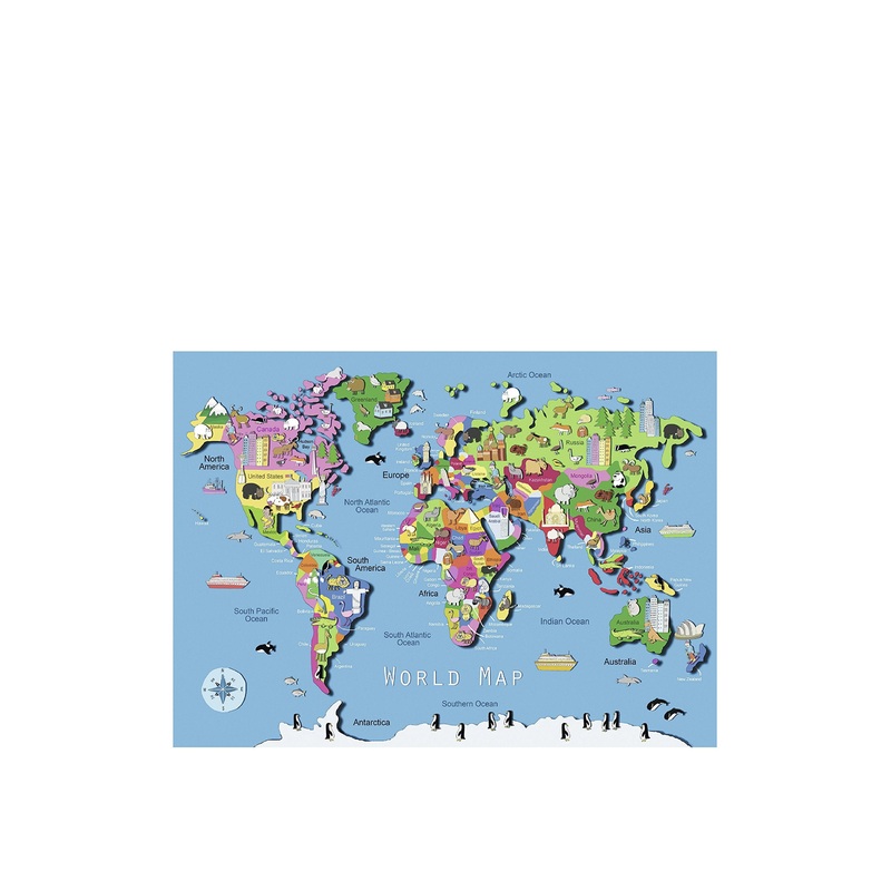 Ravensburger World Map Jigsaw Puzzle | 60 Unique Pieces | Ideal For Kids | Skill-Enhancing Excellent Gift For Birthdays And Holidays