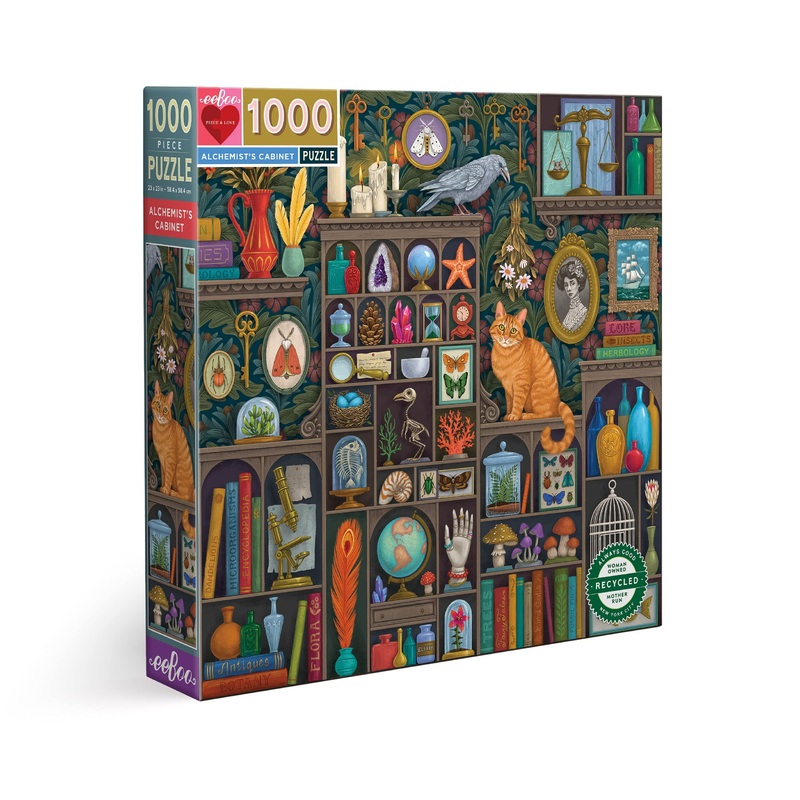 Eeboo: Piece And Love Alchemist Cabinet 1000 Piece Square Jigsaw Puzzle, Jigsaw Puzzle For Adults And Families, Includes Glossy, Sturdy Pieces And Minimal Puzzle Dust