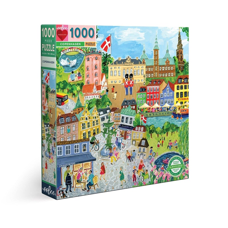 Eeboo: Piece And Love Copenhagen 1000 Piece Square Adult Jigsaw Puzzle, Puzzle For Adults And Families, Glossy, Sturdy Pieces And Minimal Puzzle Dust