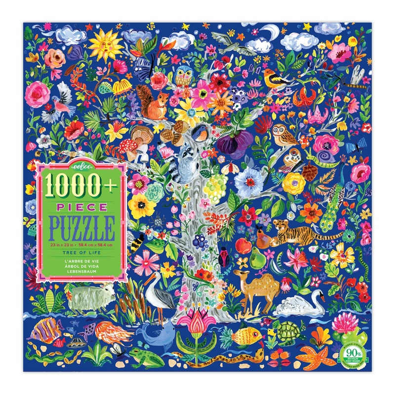 Eeboo: Piece And Love Tree Of Life 1000-Piece Square Adult Jigsaw Puzzle, Jigsaw Puzzle For Adults And Families, Includes Glossy, Sturdy Pieces And Minimal Puzzle Dust