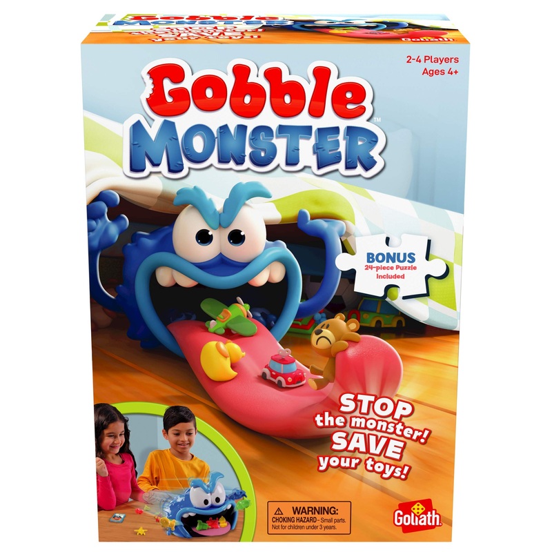 Gobble Monster Game - Save Your Toys From The Monster'S Tongue Before It'S Too Late - Includes 24-Piece Puzzle By Goliath