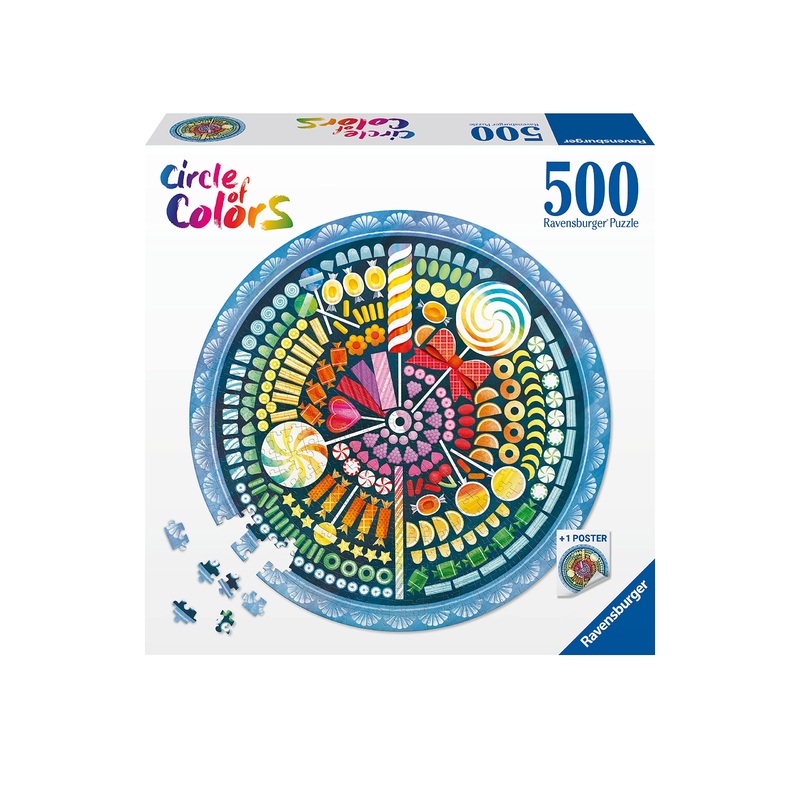 Ravensburger - Adult Jigsaw Puzzle - Round Puzzle 500 Pieces - Suitable For Ages 12 And Up - Sweets (Circle Of Colors) Jigsaw Puzzle Made In Europe - 17350, Yellow