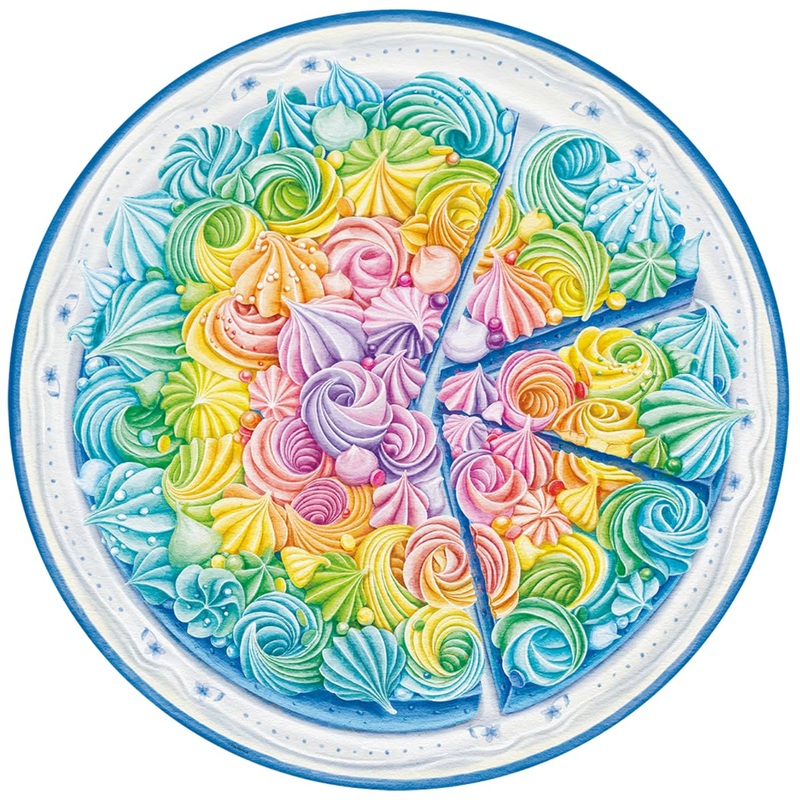 Ravensburger Circle Of Colors: Rainbow Cake 500 Piece Round Jigsaw Puzzle For Adults - 17349 - Every Piece Is Unique, Softclick Technology Means Pieces Fit Together Perfectly