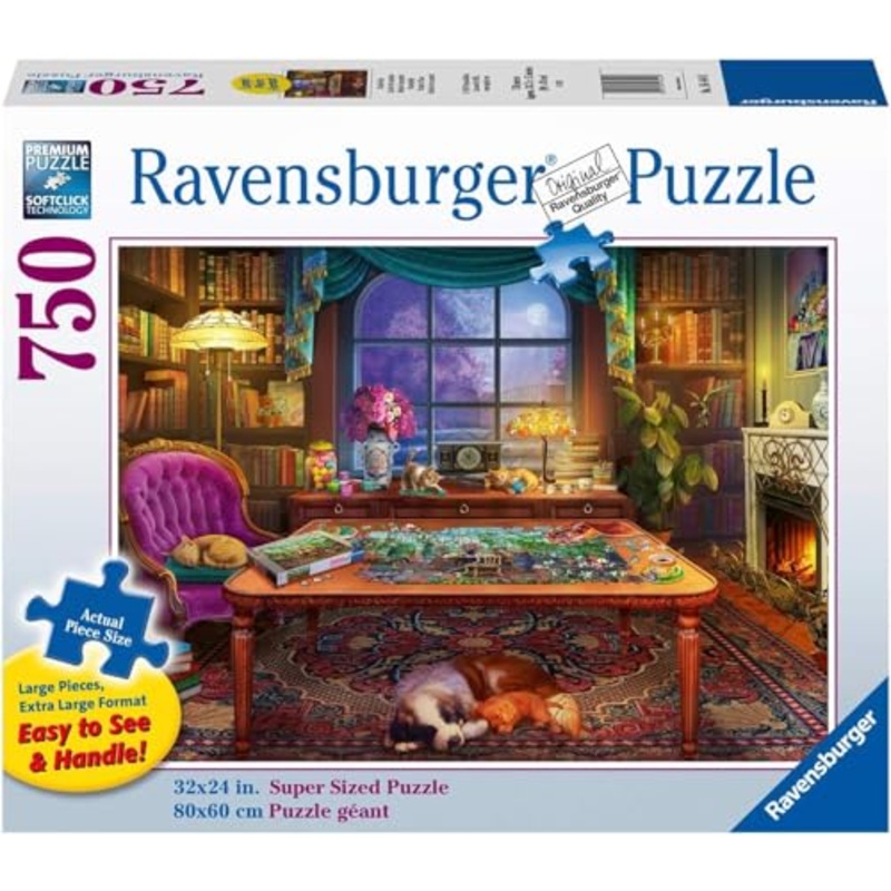 Ravensburger Cozy Series: Puzzler'S Place | 750 Piece Large Format Jigsaw Puzzle | Unique, Interlocking Pieces | Softclick Technology Ideal Gift For Kids & Adults