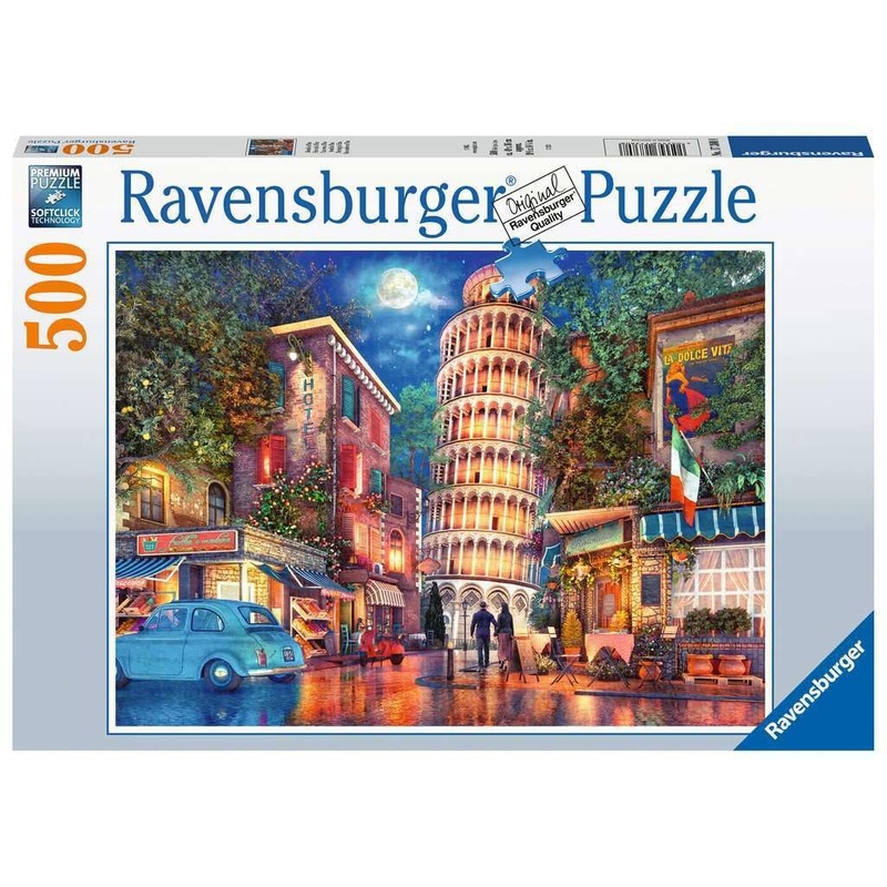 Ravensburger Evening In Pisa 500 Piece Jigsaw Puzzle For Adults And Kids Age 10 Years Up, Black