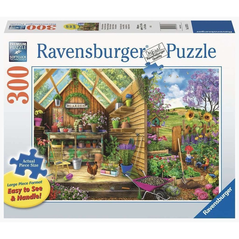 Ravensburger Gardener'S Getaway Large Format Jigsaw Puzzle - 300 Pieces | Designed For Adults | Every Piece Is Unique | Softclick Technology Relaxing Gardening Theme