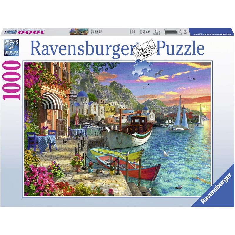 Ravensburger Grandiose Greece Jigsaw Puzzle | 1000 Piece Delight For Adults | Unique & Perfectly Fitting Pieces | Softclick Technology | Anti-Glare & Premium Quality