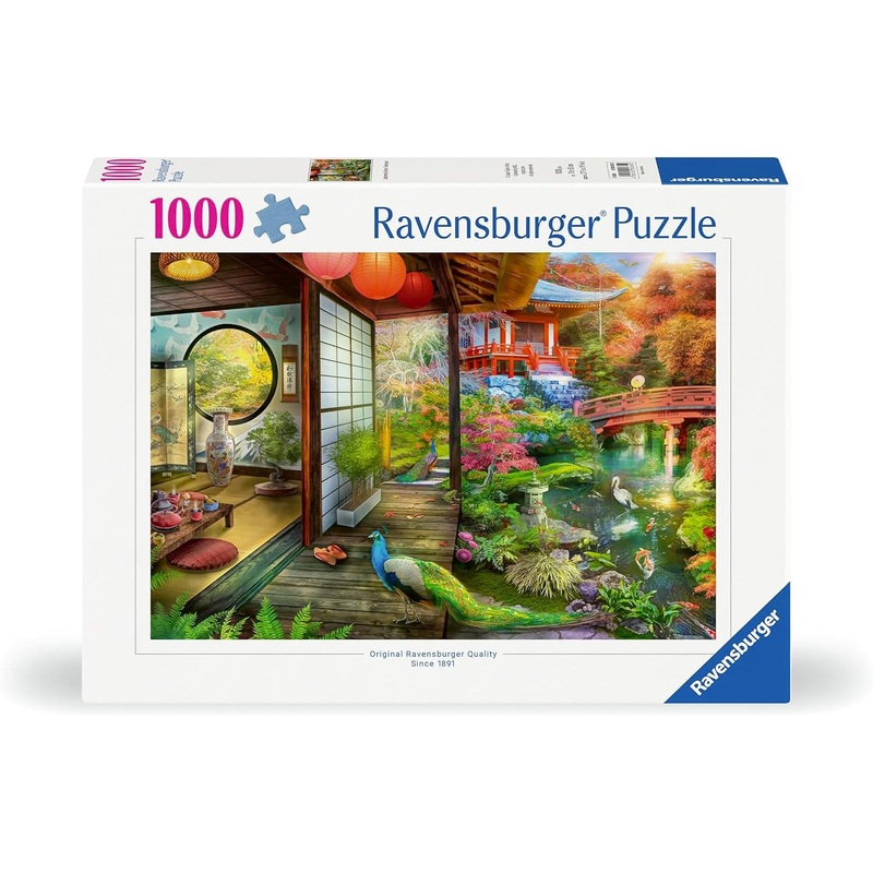 Ravensburger Japanese Garden Teahouse 1000 Piece Jigsaw Puzzle For Adults - 12000635 - Handcrafted Tooling, Made In Germany, Every Piece Fits Together Perfectly