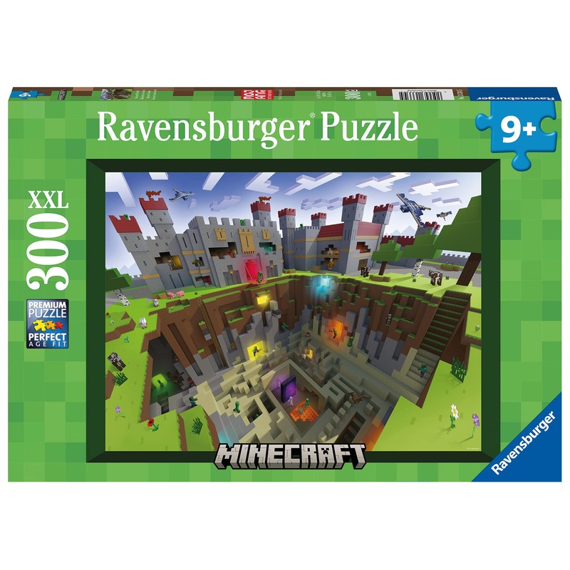 Ravensburger Minecraft: Cutaway Jigsaw Puzzle - 300 Durable Xxl Pieces For Kids | Unique Minecraft Exploration | Ideal For Ages 8-10 | Educational And Fun | Fsc Certified