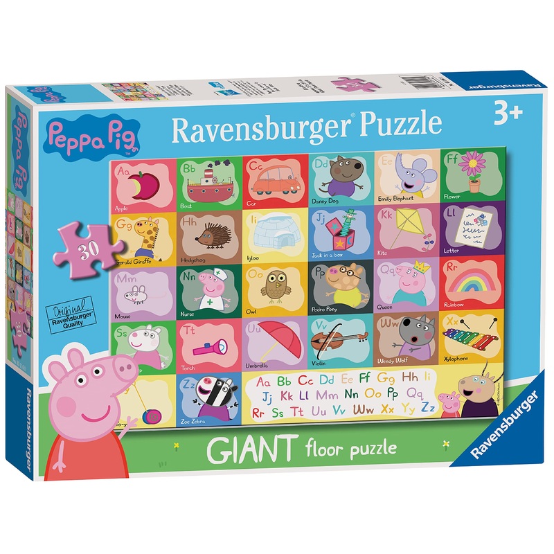 Ravensburger Peppa Pig Alphabet 24 Piece Giant Floor Jigsaw Puzzles For Kids Age 3 Years Up - Educational Toys For Toddlers
