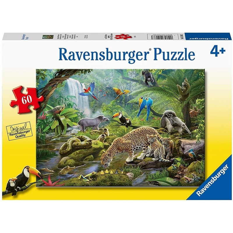 Ravensburger Rainforest Animals 60-Piece Jigsaw Puzzle | Engaging And Educational Fun | Perfectly Fitting Unique Pieces | Durable For Repeat Use | Ideal Gift For Kids Aged 4-8 Years
