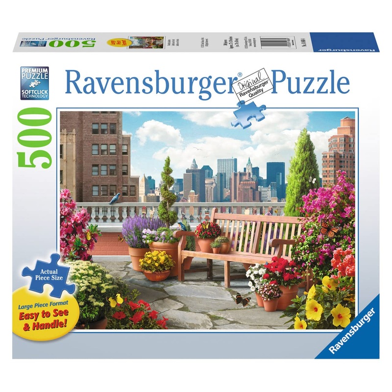 Ravensburger Rooftop Garden Jigsaw Puzzle | 500 Large, Unique Pieces | Premium Quality With Softclick Technology | Ideal For Adults & Kids